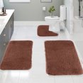 thumbnail image 1 of Bath Mats 3 Set, Bathroom Rug for 3 Pcs Toilet Mats Universal Soft Comfortable Water Absorption Non-Slip Thick Machine Washable Easier To Dry Bath Mats for Bathroom, 1 of 8