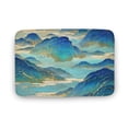 thumbnail image 1 of Bath Mats for Bathroom Blue and Gold Decor Mountain Printed Floor Bath Rugs Machine Washable Bathmat Carpet Rug Room Decor for Shower Floor 16 X 24 inch, 1 of 8