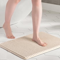 Bath Mats for Bathroom,Memory Foam Bath Mat,24" x 16",Ultra Soft and Non-Slip Bathroom Rugs,Water Absorbent Bath Rug for Bathroom,Shower,and Tub,Beige