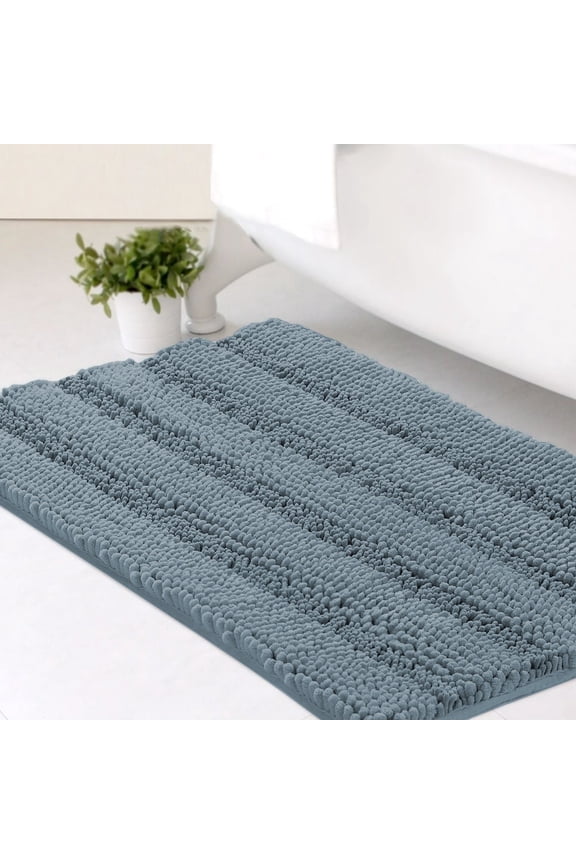 Microfiber Non Slip Mat Anti-Slip Bath Mat, 20 x 32 Inch, Stone Blue