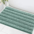 thumbnail image 1 of Bath Mats for Bathroom Non Slip Extra Thick Chenille Striped Bath Rug 24" x 36" Absorbent Non Skid Fluffy Soft Shaggy Rugs Washable Plush Mats for Indoor, Bath Room, Tub - Eggshell Blue, 1 of 6