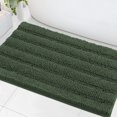 thumbnail image 1 of Bath Mats for Bathroom Non Slip Extra Thick Chenille Striped Bath Rug 24" x 36" Absorbent Non Skid Fluffy Soft Shaggy Rugs Washable Plush Mats for Indoor, Bath Room, Tub - Bronze Green, 1 of 6