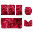 thumbnail image 1 of Bath Mats, Bathroom Rugs, Mixed Color 6 Piece Non Slip Plush Bath Rug Set, Soft Water Absorbent Velvet Fleece, Thick Washable Easy Dry Whole Room Bathroom Decor, 1 of 8