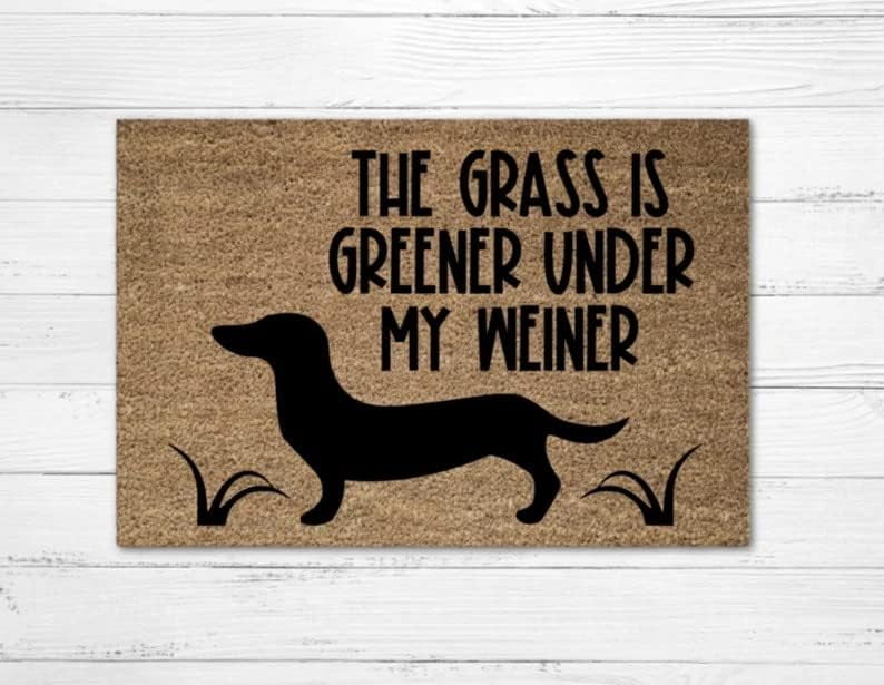 Bath Mats for Bathroom The Grass is Greener Under My Weiner Dachshund