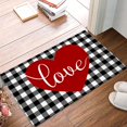 Bath Mats for Bathroom, Valentines Red Love Farm Buffalo Black Plaid