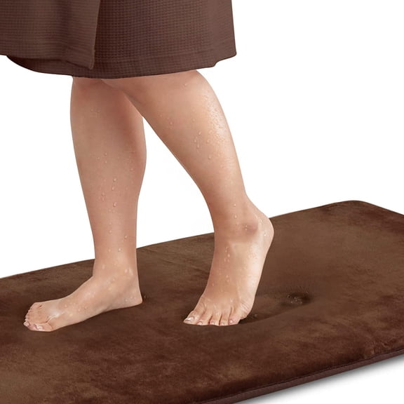 Bath Mats for Bathroom Non Slip - Brown 20" x 32" Memory Foam Bathroom Rugs - Quick Dry Bath Mat