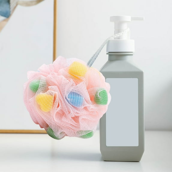 Bath Mesh Shower Body Scrubber | Soft Foam Exfoliating Bath Sponge | Quick-Dry PE Material | Hanging Loop | Multiple Colors | For Sensitive Skin | 1 Pack | 12x12x12cm