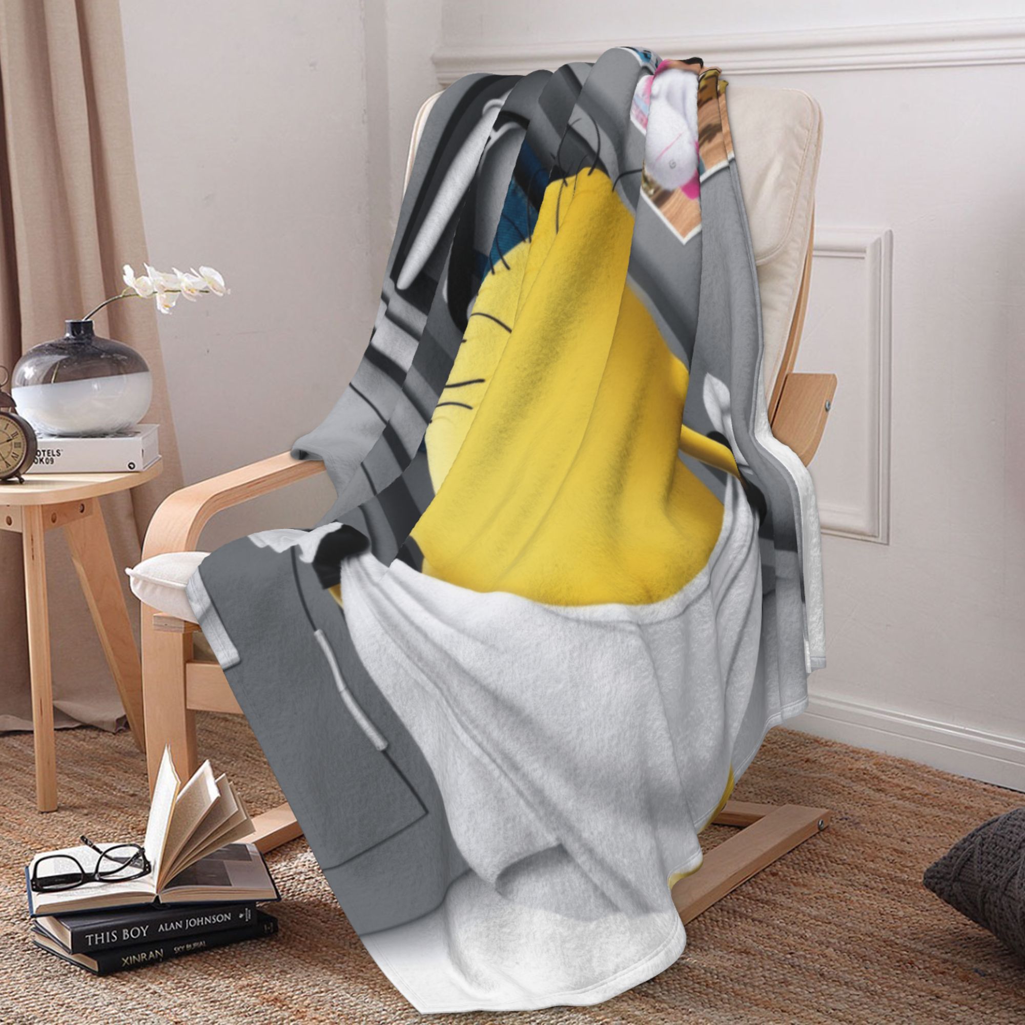 Bath Minions Blanket for Couch Bed Throw Blanket, Aesthetic Decorative
