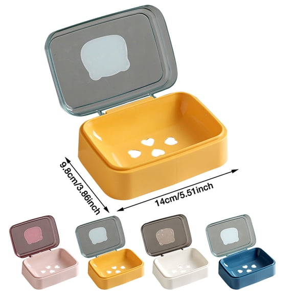 Bath Organizer Draining Soap Tray Transparent Soap Dish With Lid Creative Draining Soap Box Bathroom Shelf Toilet Storage Soap Holder