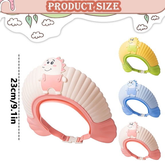 Bath Organizer Reusable Shower Cap Soft Silicone Baby Washing Hat Water & Shampoo Barrier For Toddler Keep Dry &