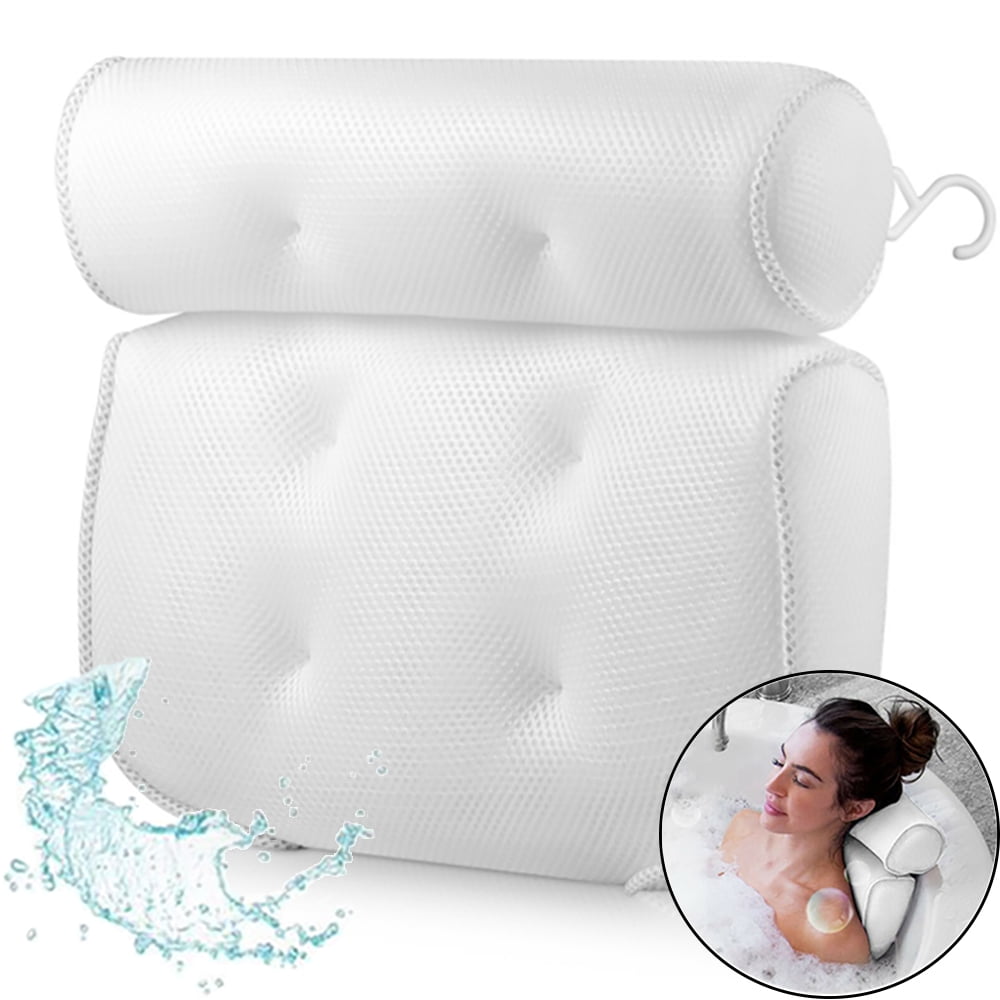 Large Bath Pillow with Head, Neck, Back Support, NonSlip, SelfCare