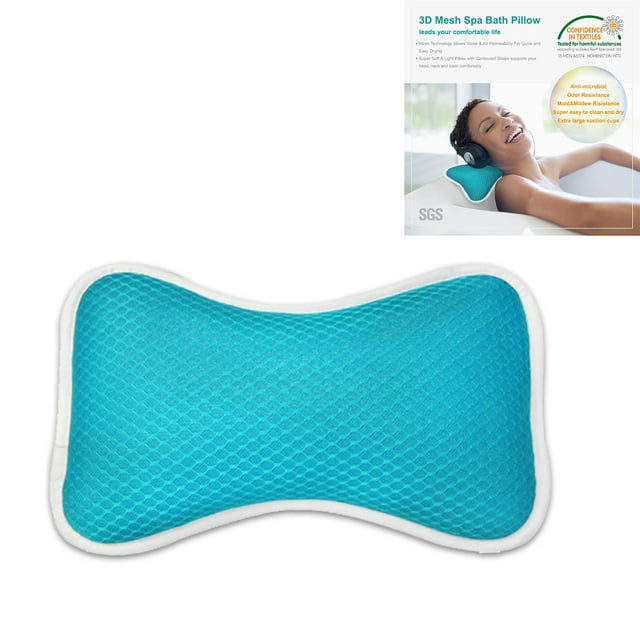 Bath Pillow Bathtub Spa Pillow, NonSlip Bath Pillow with Big Suction