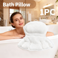 thumbnail image 1 of Bath Pillow Set for Tub, 4D Contoured Design for Head Neck Shoulder Support, Cooling Breathable Fabric, Strong Suction Cups, Fast Drying Bathtub Essentials, 1 of 11