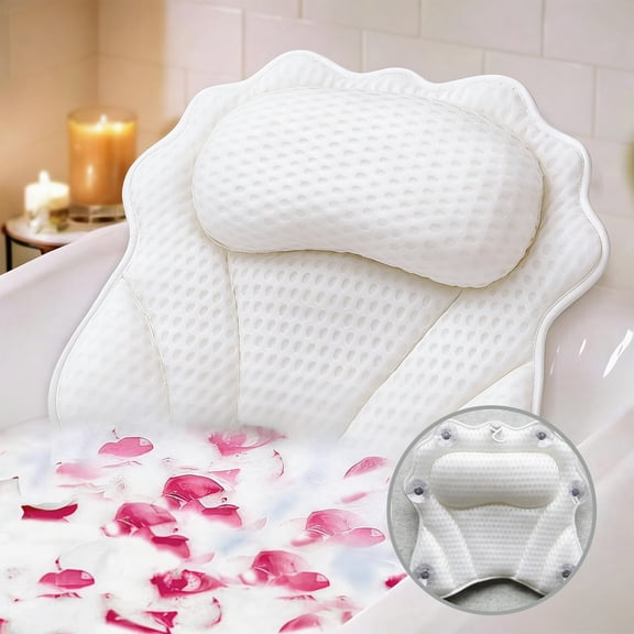 Luxurious Ergonomic Bathtub Pillow With Strong Suction Cups Breathable Mesh Spa Bath Tub Cushion For Neck Head Back Support Quickly Dry Comfortable