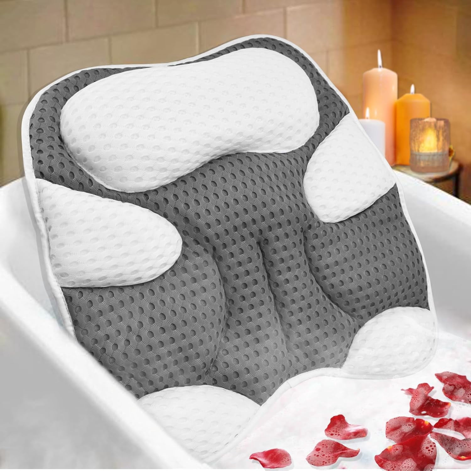 Bath Pillow for Tub Luxury Bathtub Pillow for Head and Neck Support ...