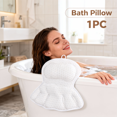 thumbnail image 1 of Bath Pillow for Head Neck Support in Tub, 4D Contoured Comfort, Ventilated Quick Dry Mesh, Secure Suction Base, Bathtub Spa Accessory for Women Men, 1 of 11