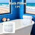 thumbnail image 1 of Bath Pillow for Head Neck Support in Tub, 4D Contoured Comfort, Ventilated Quick Dry Mesh, Secure Suction Base, Bathtub Spa Accessory for Women Men, 1 of 11