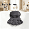 thumbnail image 1 of Bath Pillows for Tub,Bath Pillow with 6 Non-Slip Suction Cups,Soft 4D Mesh Fabric,Bathtub Pillows for Tub Neck and Back Support,Extra Thick Luxury Bathtub Pillows,Black/Dark Gray, 1 of 11