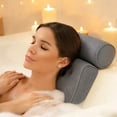 thumbnail image 1 of Bath Pillows for Tub, Bath Pillow with Non-Slip Suction Cups, Soft 4D Mesh Fabric, Bathtub Pillows for Neck and Back Support, Extra Thick Luxury Bathtub Pillows,White, 1 of 6