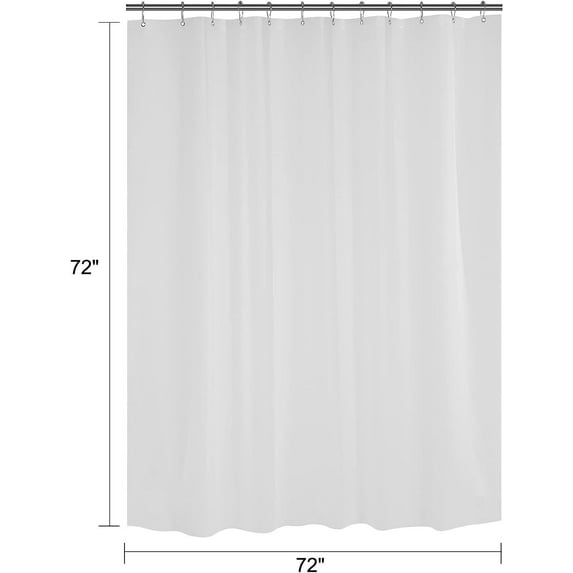 Bath Plastic Shower Curtain Liner, 72 x 72 Inches EVA 8G Heavy Duty Black