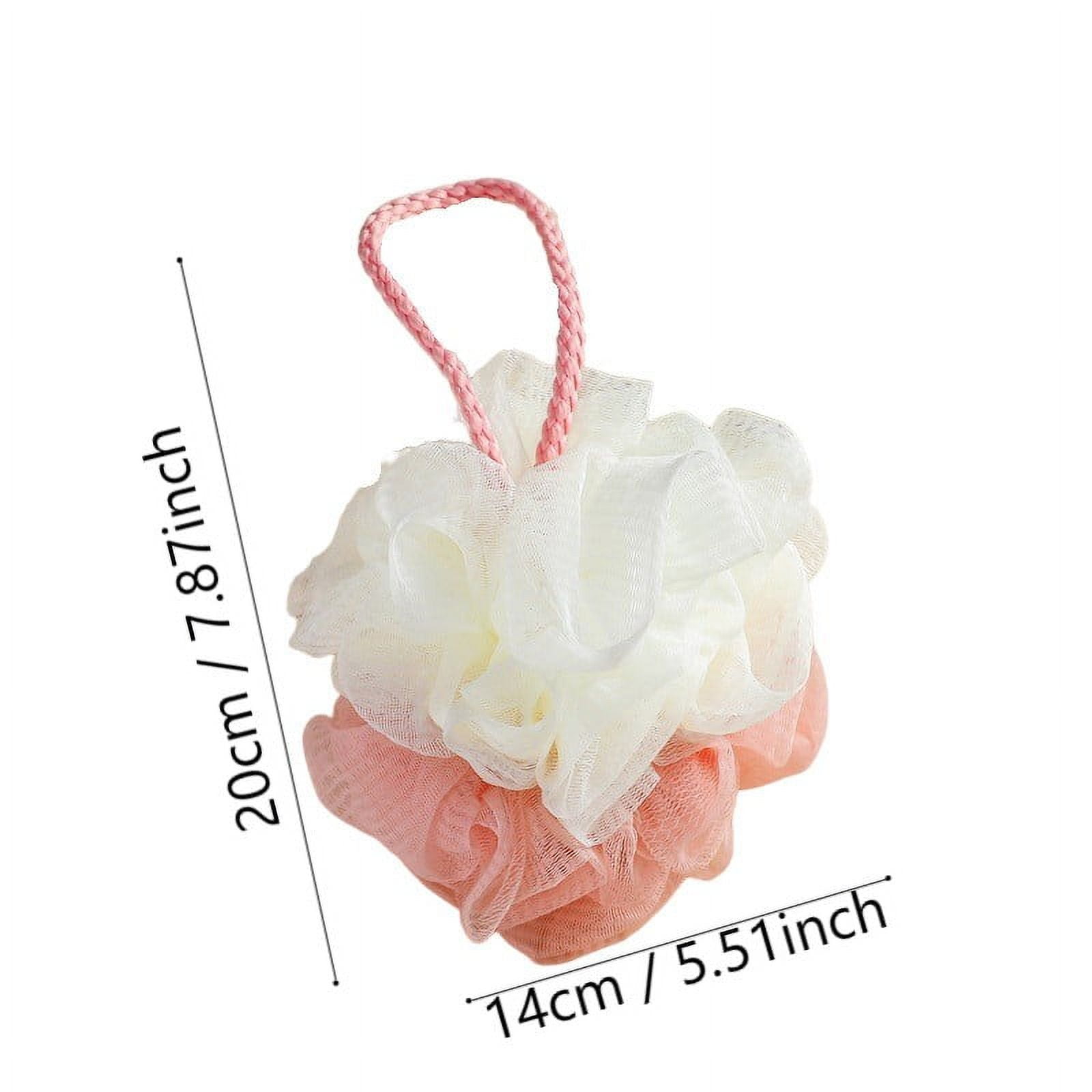 Bath Pouf, Exfoliating Shower Sponge, Large Two-Color Rope Foaming Net ...