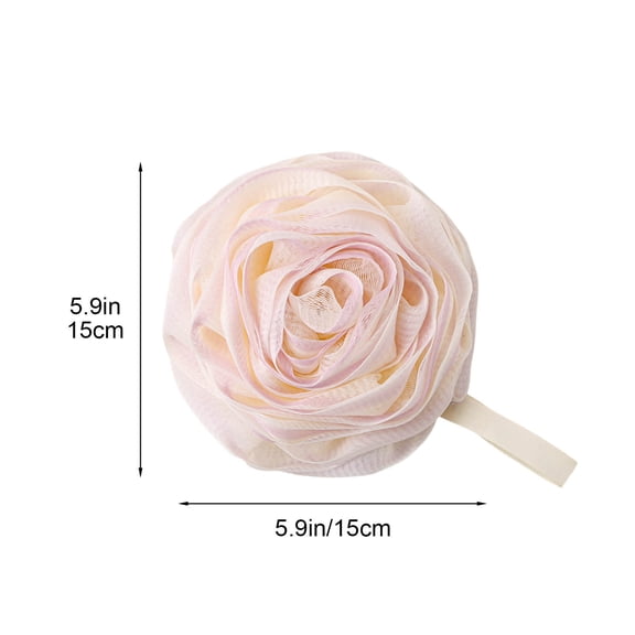Bath Pouf Sponge Floral Bath Sponge - Luxury Shower Pouf with Hanging Loop for Body Wash, Non-Scratch Exfoliating Ball 6in Soft Mesh Shower Exfoliating Ball