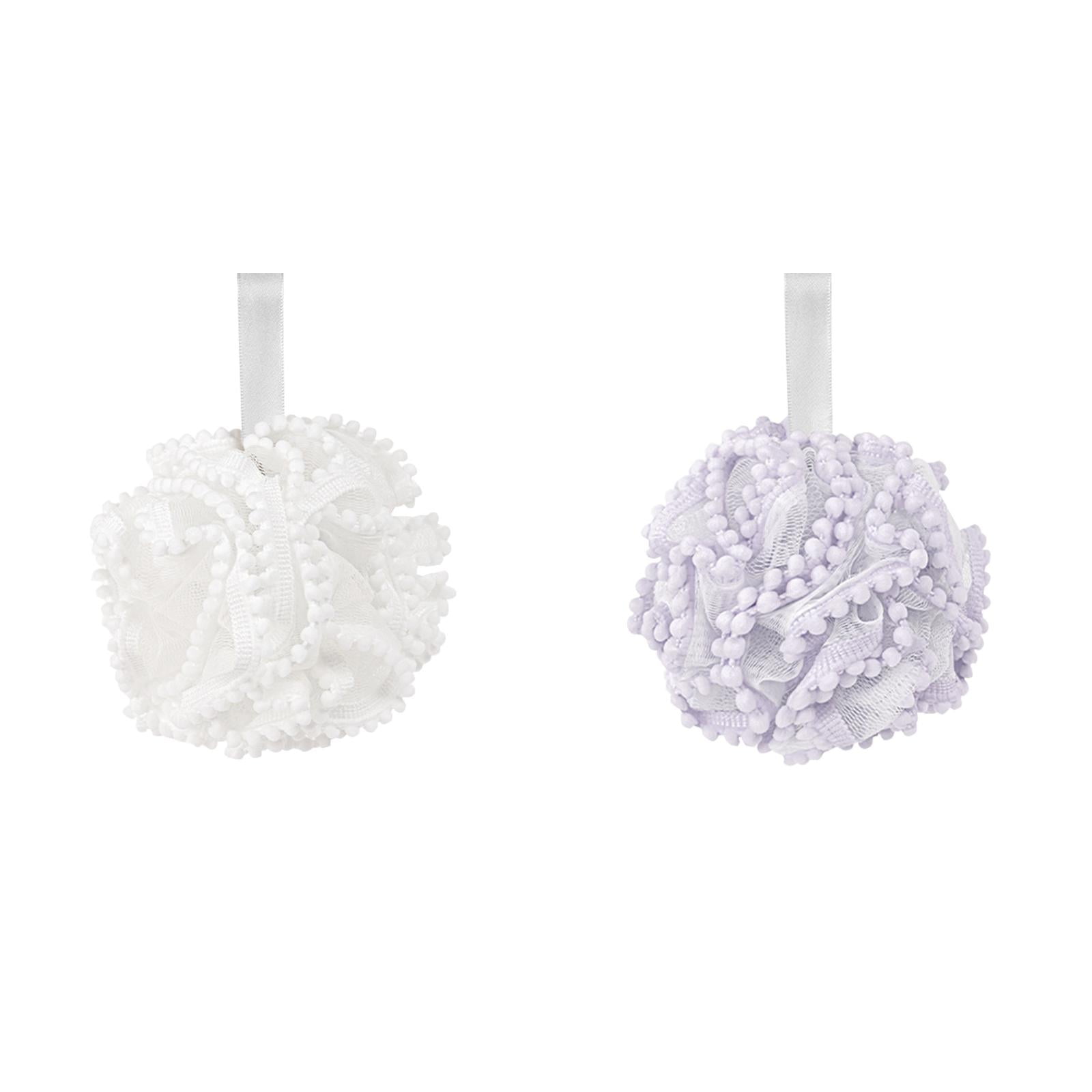 Bath Puff with Handle Back Wash Brush Sponge Wooden Bath Brush Back