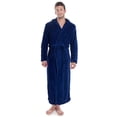 thumbnail image 1 of Bath Robe Men Womens Ultra-Soft Hooded Bathrobe Sleepwear,Navy, 1 of 7