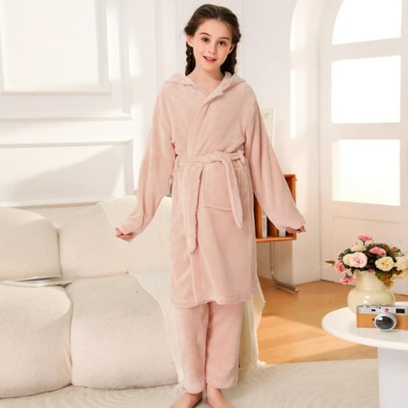Bath Robe Pink Robe Long Sleeve Kids Robes for Boys Boy Pajamas Size 6 ...