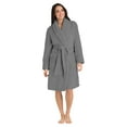 thumbnail image 1 of Bath Robe Solid Flannel L/XL Grey, 1 of 1