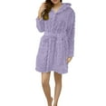 thumbnail image 1 of Bath Robe Women's, Hugcore Plush Absorbency Robe for Women Extra Long Fleece Bathrobe with Hood & Pockets | Warm Cloth Loungewear Robes for Women Purple M, 1 of 5