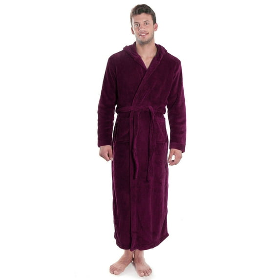 Bath Robe Womens Winter Soft Flannel Bath lounge Robes,Wine