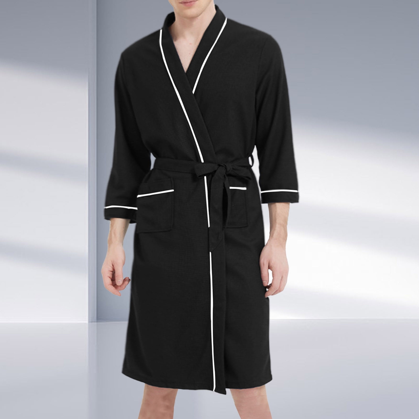 Bath Robes Unisex Men'S Bathrobes Waffle Robe Robes Lightweight Summer ...