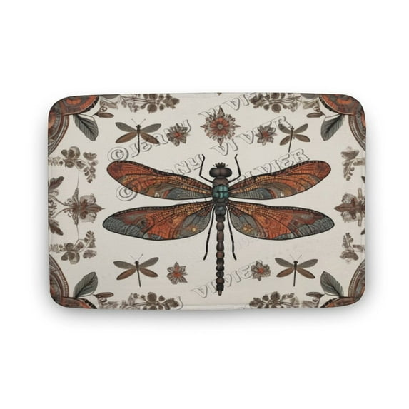 Bath Rug 19.7"x31.5" Absorbent Memory Foam Bathroom Mat Cover Floor Rug Dragonfly Print Boho Rug Kitchen Rugs
