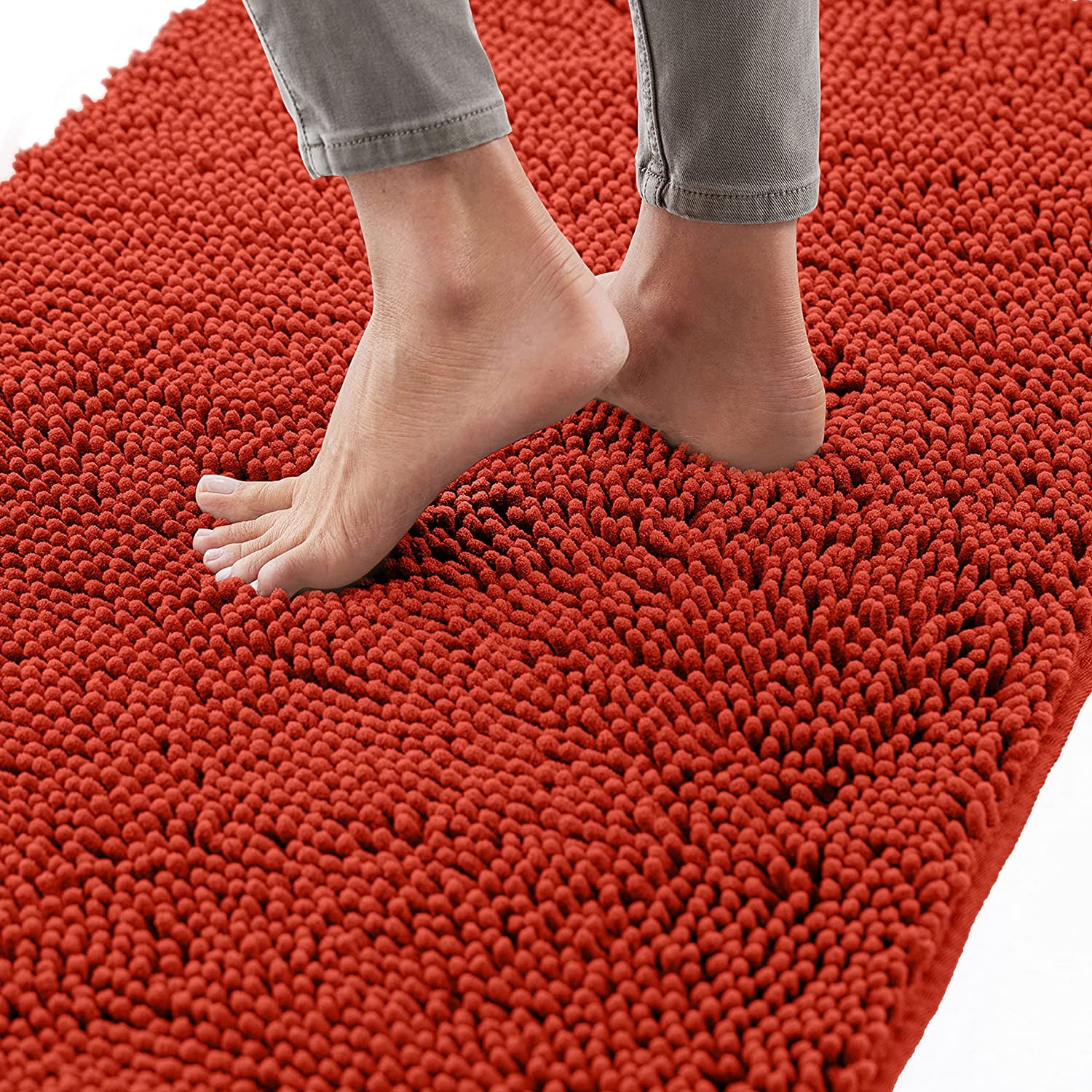 Bath Rug 24x17, Thick Soft Absorbent Chenille, Rubber Backing Quick Dry ...