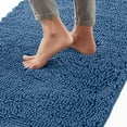 thumbnail image 1 of Bath Rug 24x17, Thick Soft Absorbent Chenille, Rubber Backing Quick Dry Microfiber Mats, Machine Washable Rugs for Shower Floor, Bathroom Runner Bathmat Accessories Decor, Blue, 1 of 6