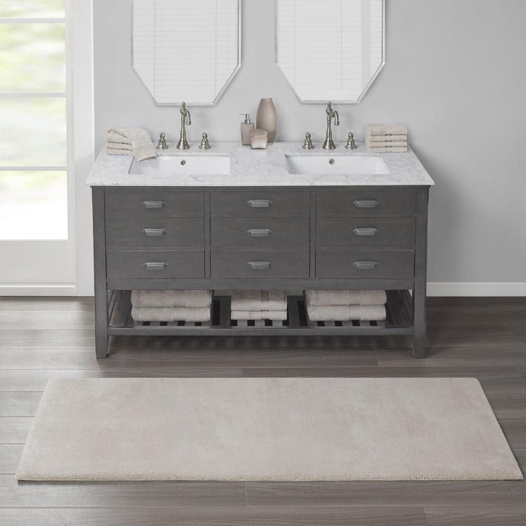 Bath Rug 24x72 Inches Spa-Quality Heavy Weight Soft High Pile Rug Quick Dry Absorbent OEKO-TEX Certified Non-Slip Latex Backing Machine Washable Bathroom Runner