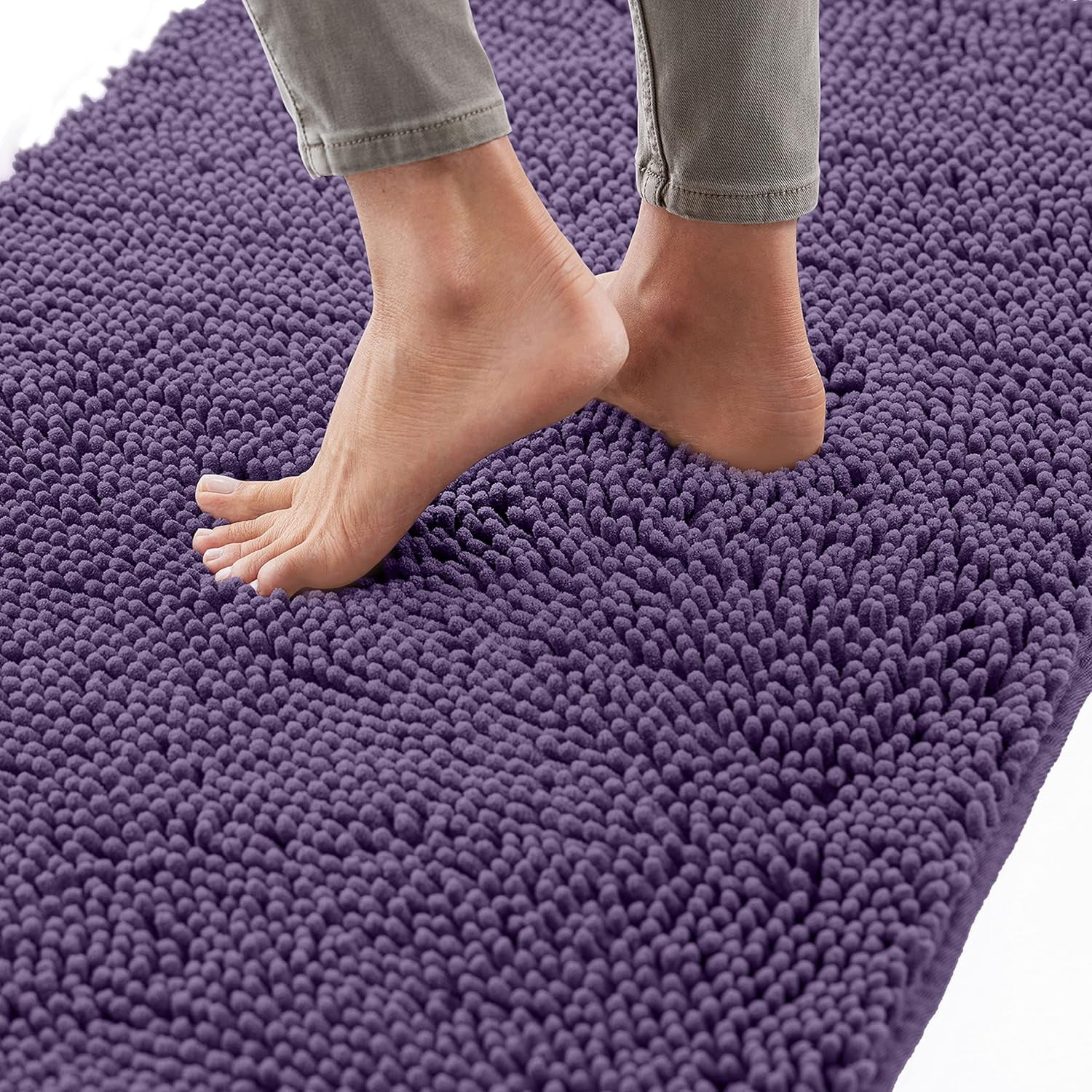 Bath Rug 30x20, Thick Soft Absorbent Chenille, Rubber Backing Quick Dry ...