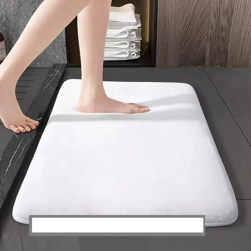 Bath Rug, Absorbent, Soft,Plush Bathroom Mat Rugs, Machine Washable, Microfiber Quick Dry, Mats for Shower, Bathtub and Floor Accessories, 31.4"x 19.6", White