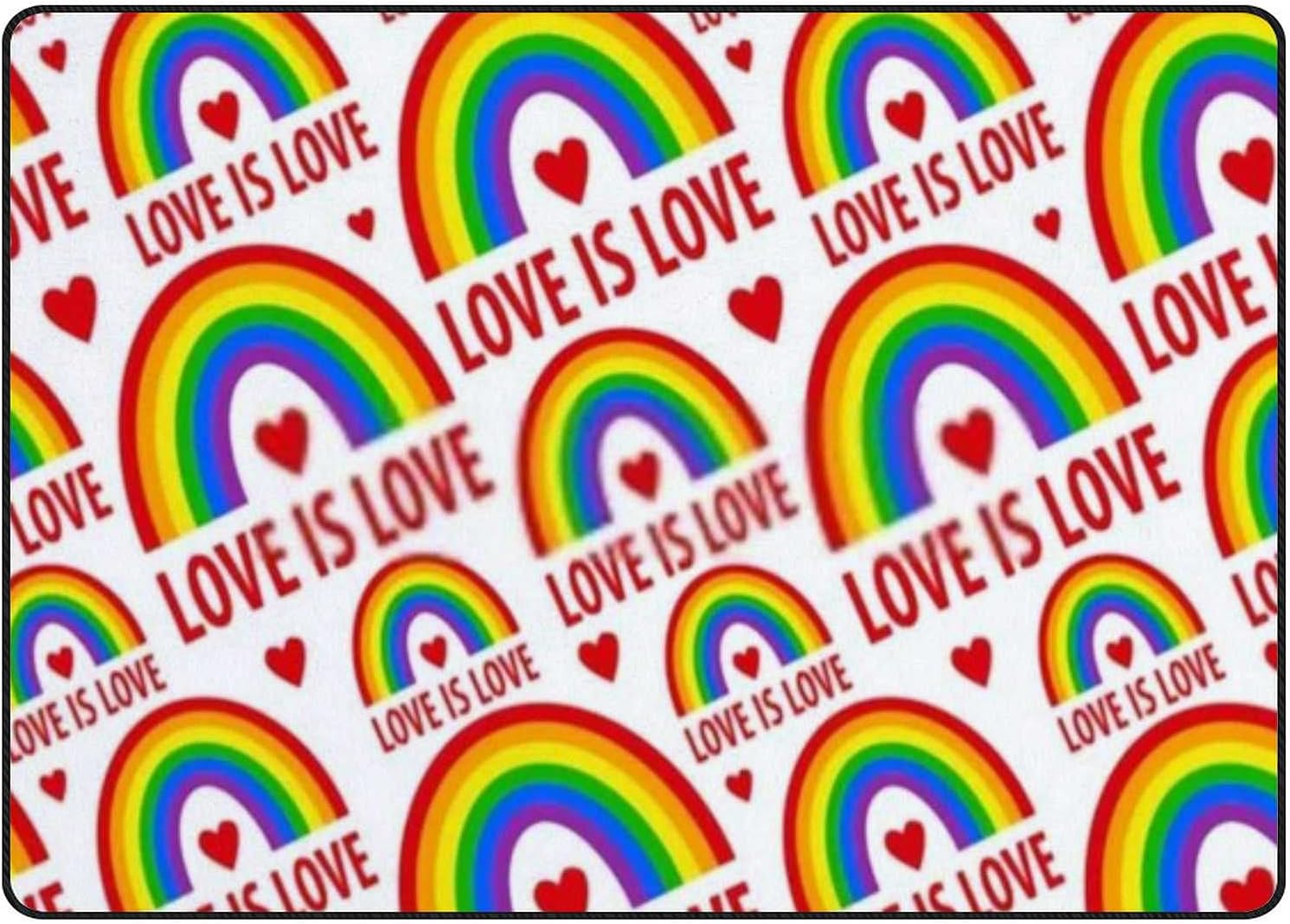 Bath Rug Area Mat Tub Rugs Floor Bathroom Loveis Love Red Hearts LGBT