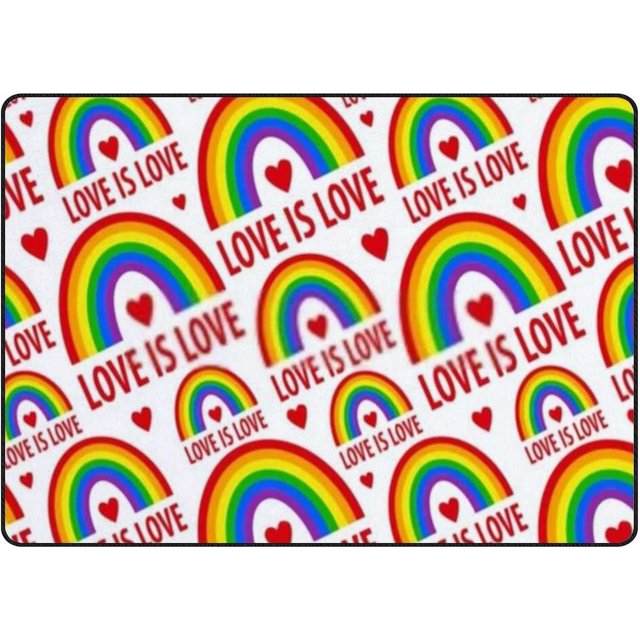Bath Rug Area Mat Tub Rugs Floor Bathroom Loveis Love Red Hearts LGBT