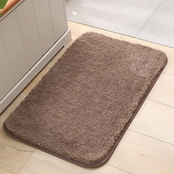 Bath Rug, Bathroom Mat Anti-Skid Non Slip Soft Fuzzy Warm Extra Thick Plush Absorbent for Bathroom, Kitchen, Pool Floor, 4 Sizes Available (Light Brown, 40x60 cm)