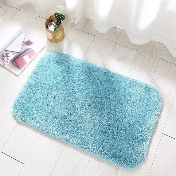 Bath Rug, Bathroom Mat Anti-Skid Non Slip Soft Fuzzy Warm Extra Thick Plush Absorbent for Bathroom, Kitchen, Pool Floor, 4 Sizes Available (Sky Blue, 50x80 cm)