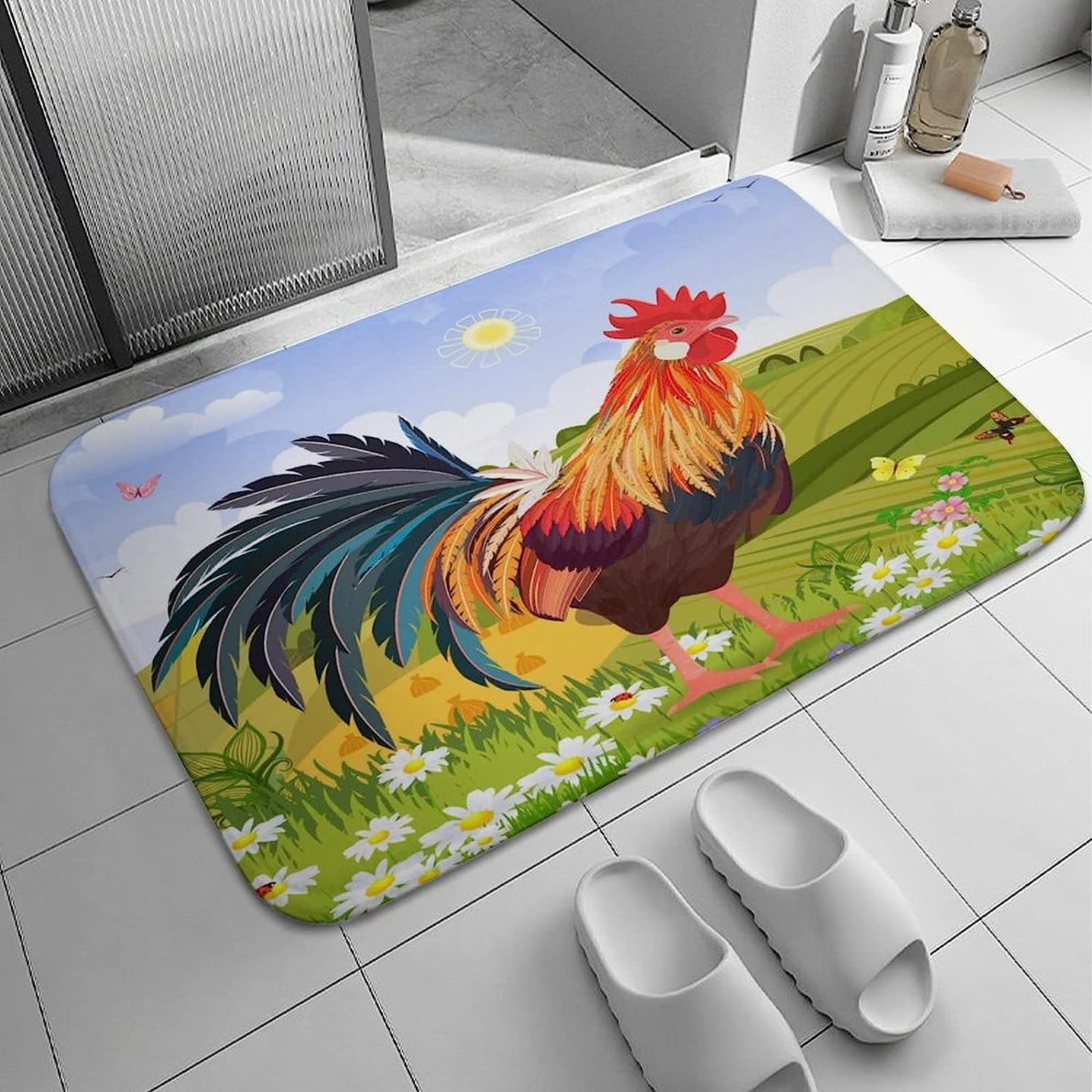 Bath Rug Bathroom Mat NonSlip Water Absorbent Coral Velvet Shower Rug