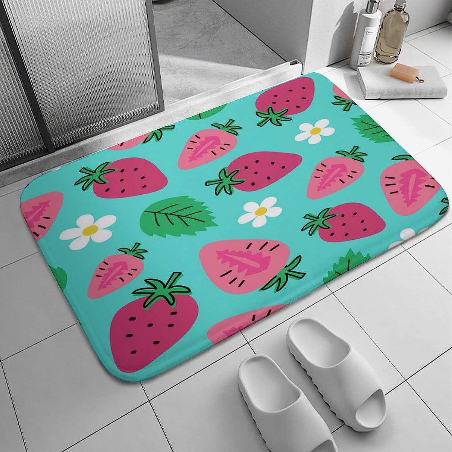 Bath Rug Bathroom Mat NonSlip Water Absorbent Coral Velvet Shower Rug