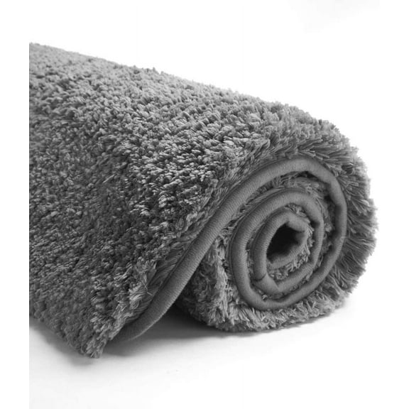 Bath Rug for Bathroom Non Slip Bathroom Mat (20 x 32, Dark Grey) Water Absorbent Soft Microfiber Shaggy Bathroom Rug Machine Washable Bath Mat for Bathroom Thick Plush Shower Mat