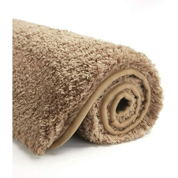 Bath Rug for Bathroom Non Slip Bathroom Mat (20 x 32, Sand) Water Absorbent Soft Microfiber Shaggy Bathroom Rug Machine Washable Bath Mat for Bathroom Thick Plush Shower Mat