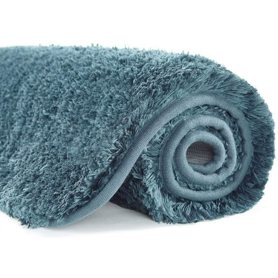 Bath Rug for Bathroom Non Slip Bathroom Mat (20 x 32, Slate) Water Absorbent Soft Microfiber Shaggy Bathroom Rug Machine Washable Bath Mat for Bathroom Thick Plush Shower Mat