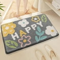 thumbnail image 1 of Bath Rug for Bathroom Super Soft Fluffy Rug Home Floor Mat Floral Carpet Water Absorption Machine Washable Bath Mat for Bedroom, Living Room and Bathroom, 16 x 24 Inches, Blue Flower,B, 1 of 6
