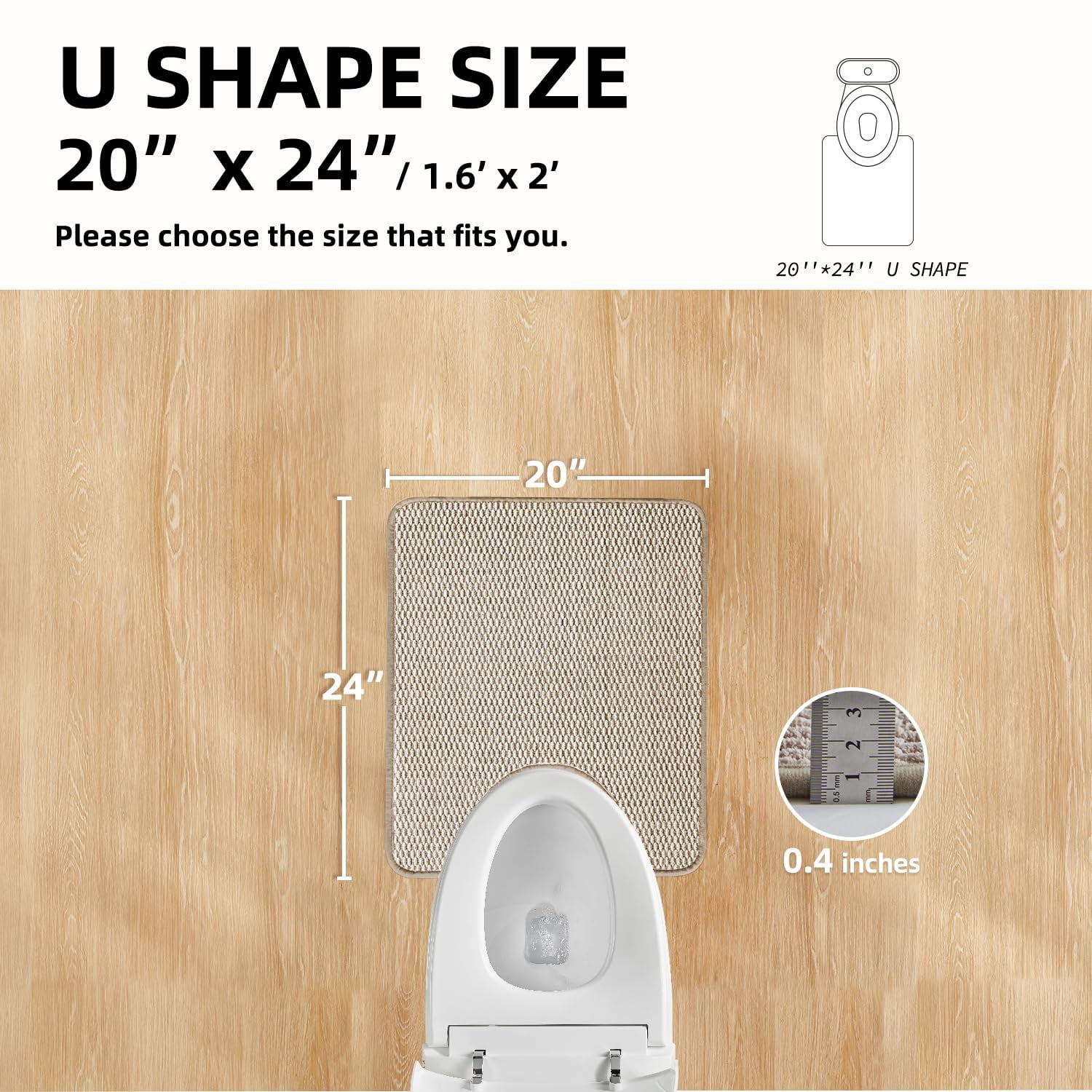 Bath Rug Beige01 1'8
